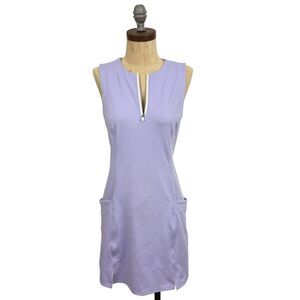 BAD BIRDIE Golf Hybrid Dress S Lavender Half Zip Mini Oversized Pockets EUC B73